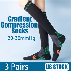 Breathable Hunting Hiking Knee High Compression Socks Medical Athletic 20-30mmhg