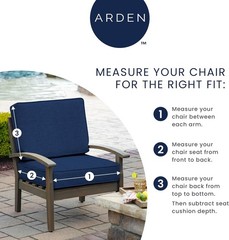 Arden Outdoor Dining Chair Cushion, 20 in x 20″L x 20″W, Cobalt Blue Texture