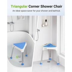 Triangular Shower Chair Adjustable Height Non-Slip Stool 400 lbs Capacity New