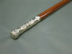 Pillar Chrome Brass Wooden Walking Shaft Stick Cane Handle Vintage Style Solid