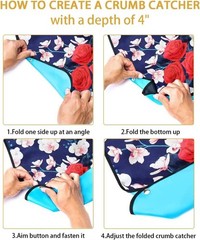 Large 3 Pack Washable Adult Bibs with Adjustable Snap & Crumb Catcher Features
