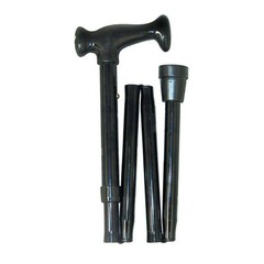Folding Cane Adjustable Lightweight Aluminum Ergonomic Handle Black Unisex Case