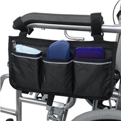 Wheelchair Hanging Pouch Organizer Storage Bag Side Arm for Electric