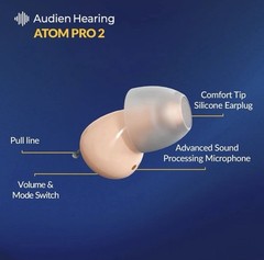 Audien ATOM PRO 2 Wireless Rechargeable OTC Hearing Aid