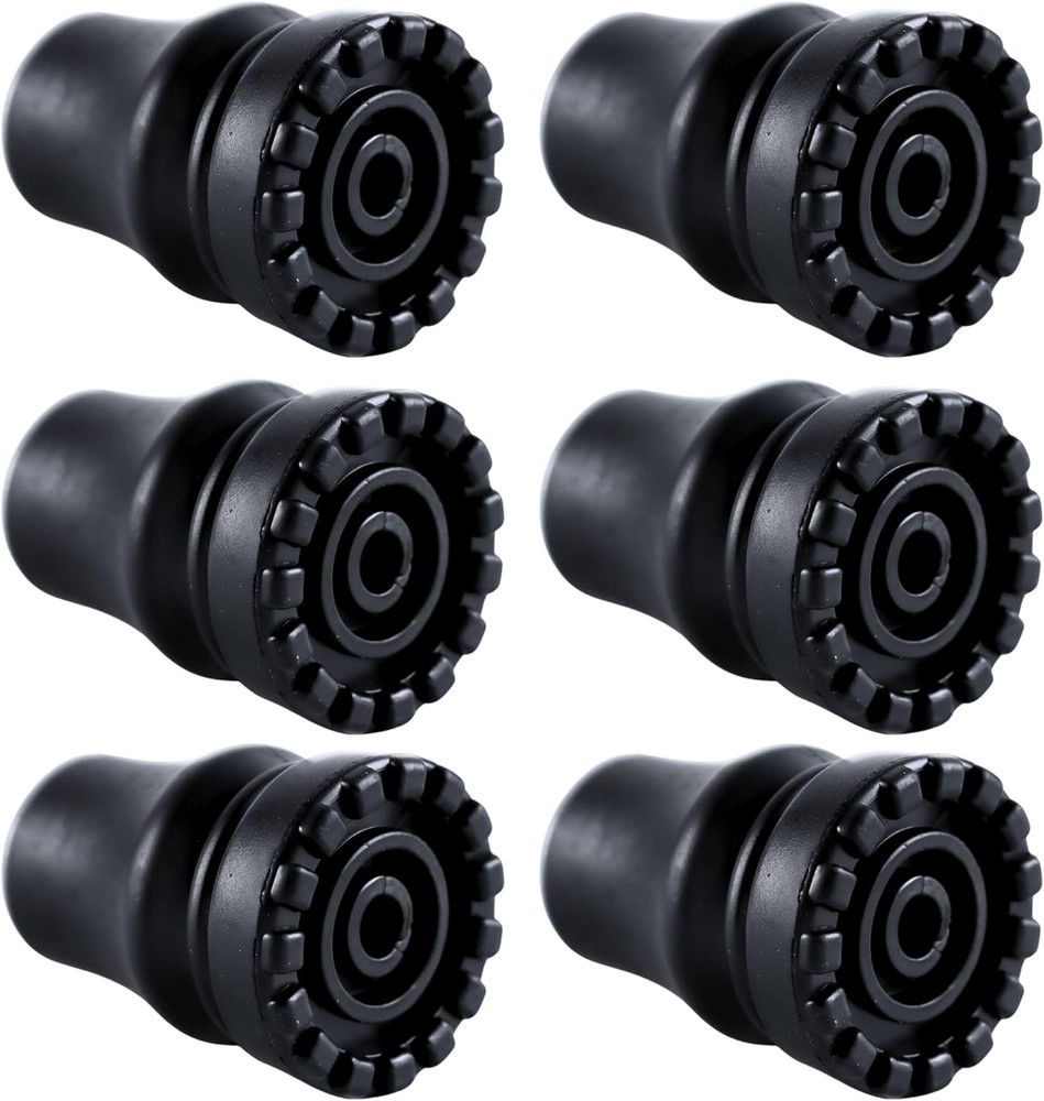 Paquete de 6 puntas de goma para baston resistentes antideslizantes de 19 mm