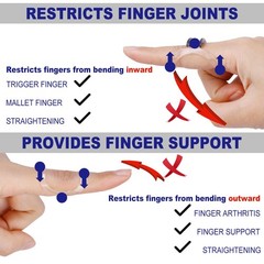 10Pcs Clear Oval Finger Splints & Sleeves Kit, 6 Size 4,5,6,7,8,9,