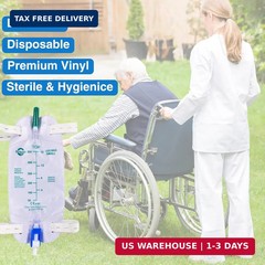 5 Pack Easy-Tap Catheter Leg Bags, 500ml Urinary Drainage Bag, Anti-Reflux Valve