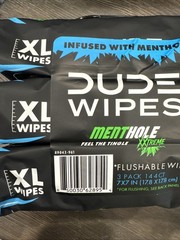 DUDE Wipes MentHOLE XXtreme Flushable – Menthol 48 Count NEW (Pack of 3)