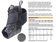 Corflex Marathon Active Lace-Up Ankle Stabilizer Wrap Support Brace Small L or R