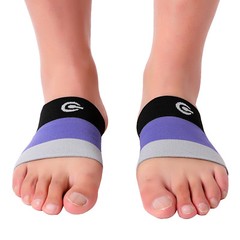 Doc Miller Arch Support Compression Sleeves 1 Pair Plantar Fasciitis BLK/PRP/GRY