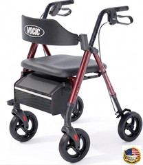 Heavy Duty Rollator Walker Seat 8″ Wheels Foldable 330lb Capacity All Terrain