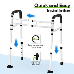 Delog Stand Alone Toilet Safety Rail – Adjustable Width & Height Fit Any Toil…