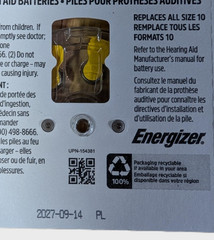Energizer 16-Pack Size 10 Hearing Aid Batteries Exp 9/2027 NEW SEALED