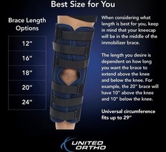 United Ortho 61018 3-Panel Knee Immobilizer, 18″ New, Same Day Shipping ✌️🚛💨