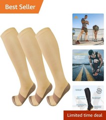 3 Pack Copper Compression Socks – Compression Socks Women & Men Circulation -…