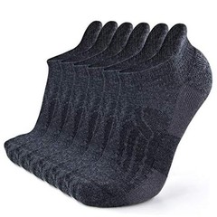 Merino Wool Compression Support Ankle Running Large-X-Large 6 Pairs Dark Grey