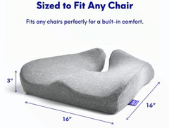 Patented Pressure Relief Seat Cushion for Long Sitting Hours on Office/Home Chai