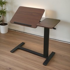 Bedside Table Folding Laptop Stand Overbed Table with Wheels Height Adjustable