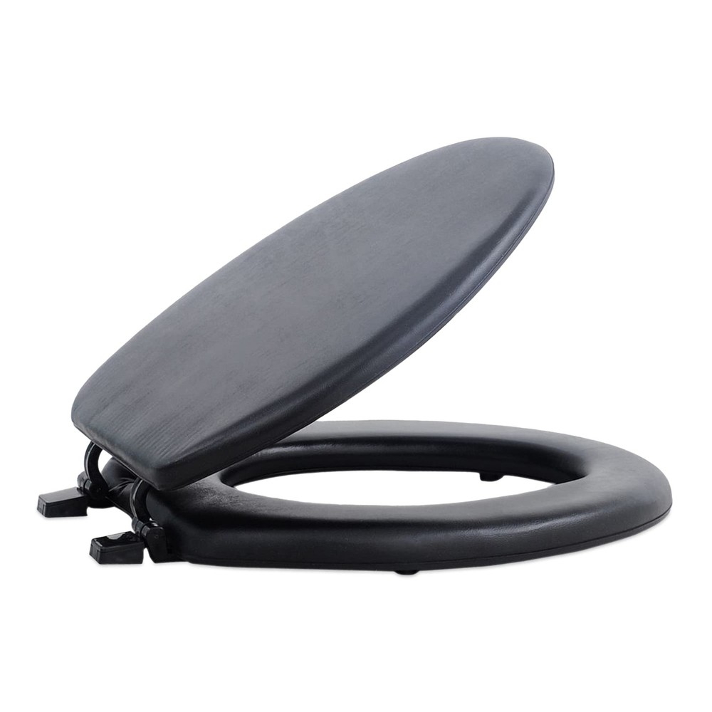 Soft Elongated Vinyl Toilet Seat, Black – 19 Inch 19 Inch,