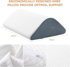 Knee Wedge Pillow 8“ for Post-Surgery Recovery – Leg Elevation Support for Slee