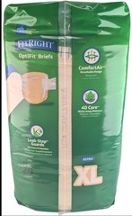 Medline FitRight OptiFit Adult Briefs XL Ultra 20 Count 56-64 FITULTRAXLG