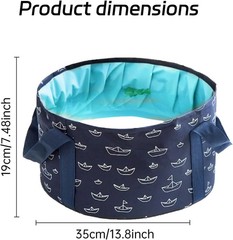 13.8 Inch Portable Collapsible Foot Bath Basin Soaking Tub Bucket Travel Camping