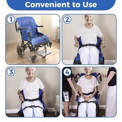 Heavy-Duty Wheelchair Transfer Pad, 260 lbs Capacity, 8 Handles, Oxford Fabric –