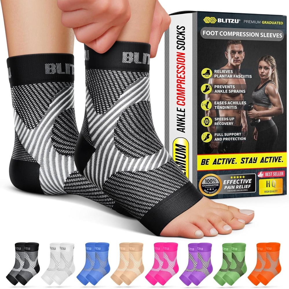 Compression Socks Ankle Brace Arch Support for Heel Pain Relief