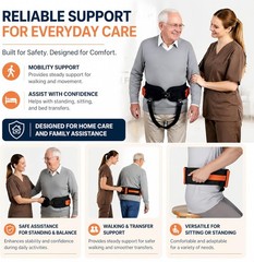 Gait Belt, Upgraded with Metal Buckle & Detachable Leg Straps, 7 Reinforced H…