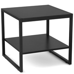 Homieasy End Table 20 Inch Square End Table Mini Fridge Stand 2-Tier Storage