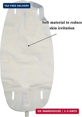 Leg Bag Urinary Drainage Bag 3-Pack, 1000ml – Includes 3×18″ Tubing, Anti-Reflux