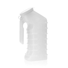 Dealmed Male Urinal with Attached Cover – 3 Count (Pack of 1), Transparent
