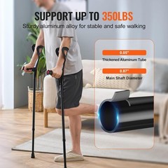 Lightweight Forearm Crutches – Non-Slip and Height Adjustable for Safety