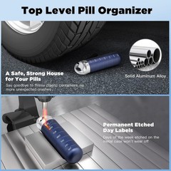 Zannaki Metal Travel Pill Organizer – Waterproof, 7-Day Pill Case