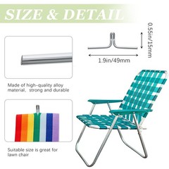 Gisafai 100 Piece Lawn Chair Webbing Clips – 8.2D x 5.1W x 0.6H in, Silver