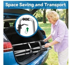 Loyoda Folding Walker with 2 Skis and 5″ Wheels, Lightweight Walkers for Seniors