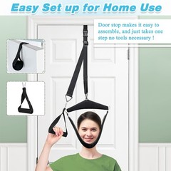 Cervical Neck Traction Head Brace Over Door Quick Pain Relief Decompression