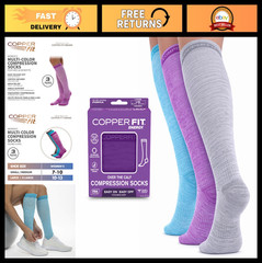 Women’s Knee High Compression Socks – Easy-On, Energy Boost, Copper Infused