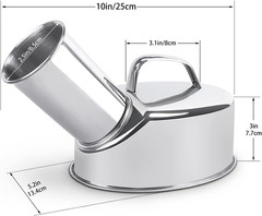 Bedpan,Stainless Steel Hospital Urinal,Vertical Urinal for Men ,Spill Proof by P