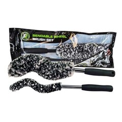 Bendable Brush Set – Unique Adjustable 2-Piece Wheel Brush Set Cleans Black