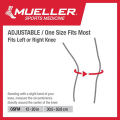 Mueller Hybrid Wraparound Knee Support: One Size Fits Most (Black, Grey & White)