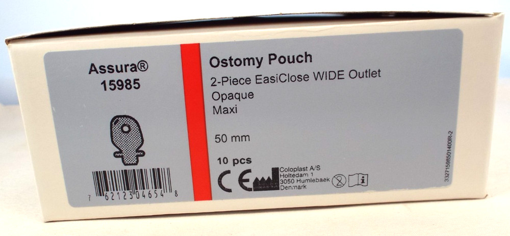 Ostomy Pouch Assura 15985 EasiClose Two-Piece System Box Of 10 By Coloplast