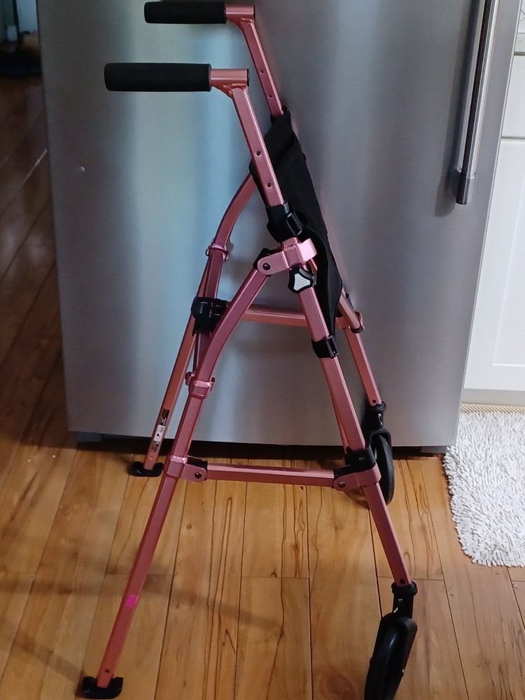 Stander 4300 EZ Fold-N-Go Walker for Adult Seniors-Pink Color. Compact & light.