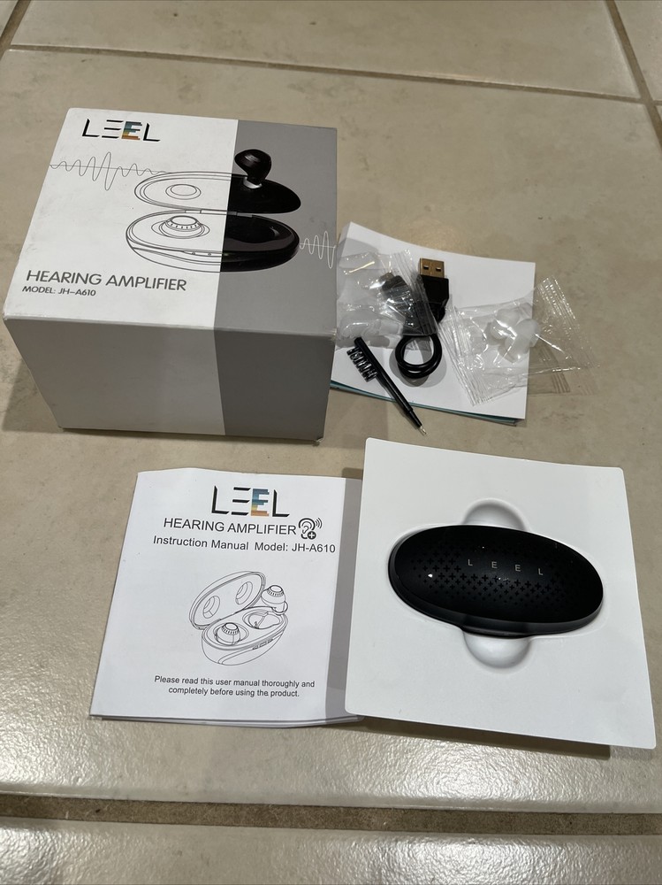 LEEL Digital Hearing Aid & Sound Amplifiers Pair In-Ear Rechargeable Earbuds New