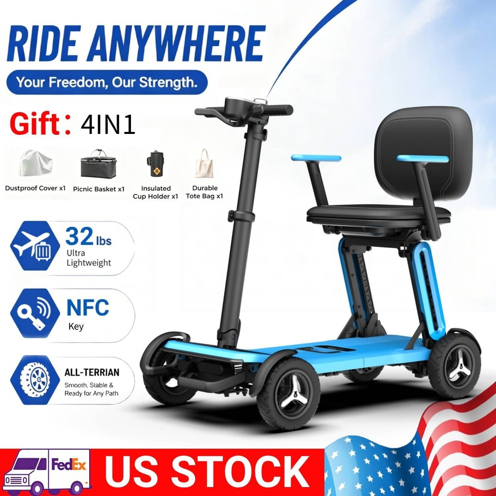 Paiseec Mobility Scooter for Seniors Airline Approved 32LB Ultra Lightweight