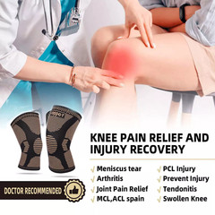 2Pack Copper Knee Braces Compression Sleeves Support for Arthritis Men & Women..