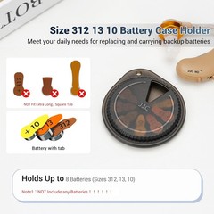 Rotatable LR41 Size 312 Hearing Aid Battery Case,Slim Portable Hearing Aid Ba…