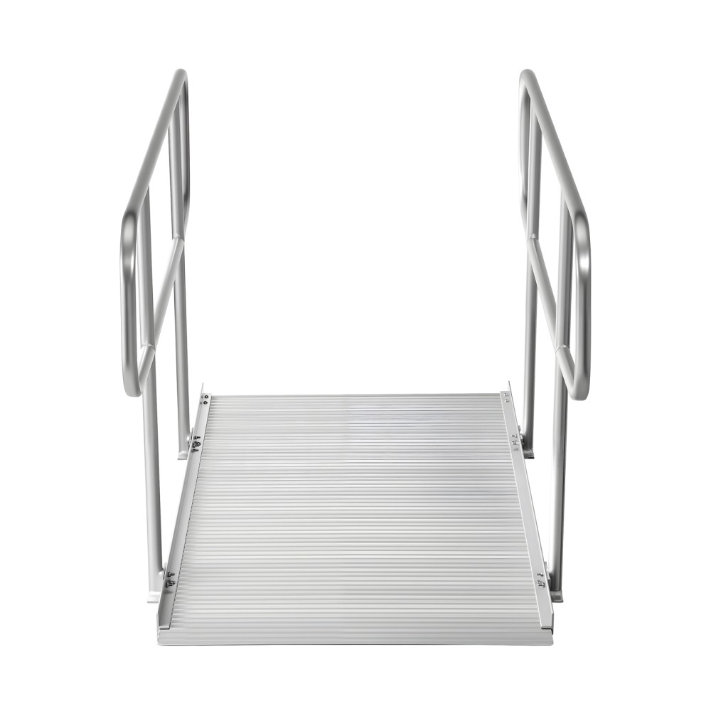 1000LBS HeavyDuty Aluminum Wheelchair Ramp 71.1×32.7in Handrails Adjustable Legs