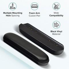 AlveyTech 10″ Desk Length Vinyl Armrest Pads for 1 Pair (Pack of 1), Black