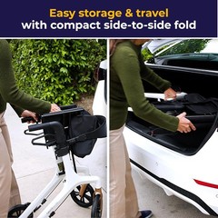 Drive AeroWalk Ultra-Lite Foldable Rollator Walker w/Seat – Just 15.2lbs! – Grey